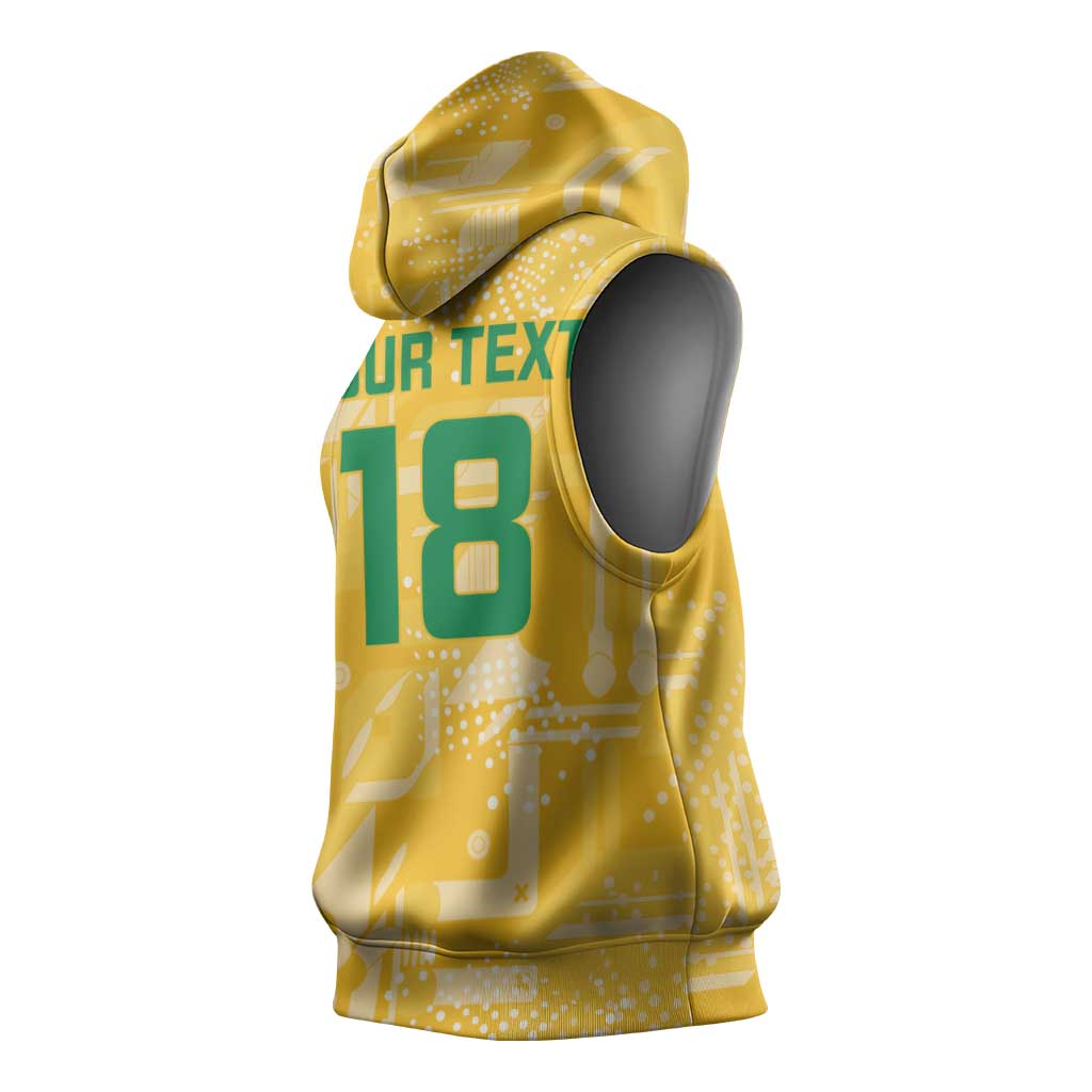 One Team One Game Guyana Football Custom Sleeveless Hoodie Pride Of Guyana Green Version - African Pride