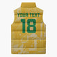 One Team One Game Guyana Football Custom Sleeveless Puffer Jacket Pride Of Guyana Yellow Version