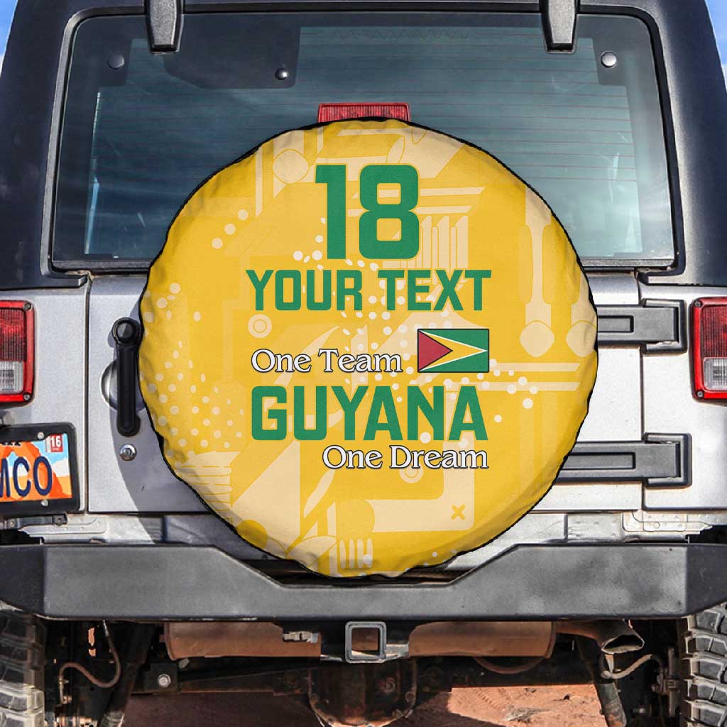 One Team One Game Guyana Football Custom Spare Tire Cover Pride Of Guyana Green Version - African Pride