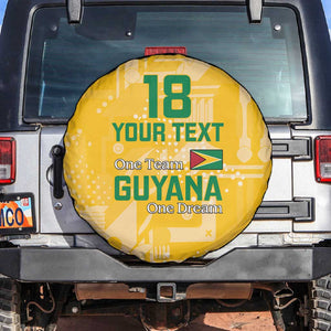 One Team One Game Guyana Football Custom Spare Tire Cover Pride Of Guyana Green Version - African Pride