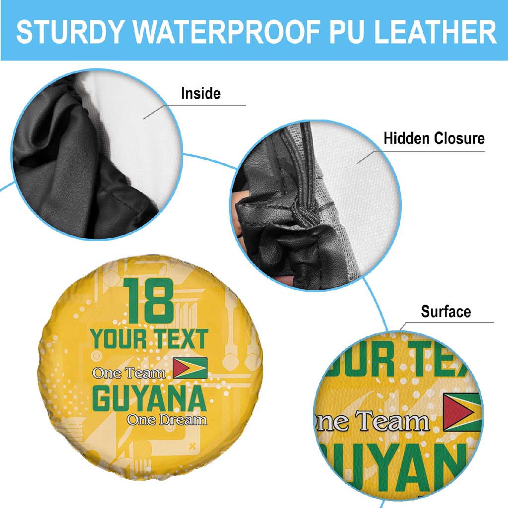 One Team One Game Guyana Football Custom Spare Tire Cover Pride Of Guyana Green Version - African Pride