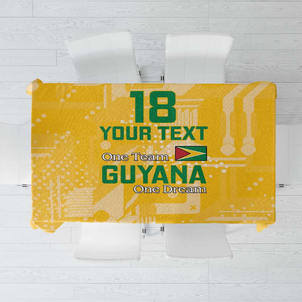 One Team One Game Guyana Football Custom Tablecloth Pride Of Guyana Green Version - African Pride