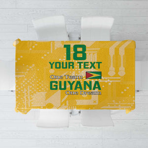 One Team One Game Guyana Football Custom Tablecloth Pride Of Guyana Green Version - African Pride