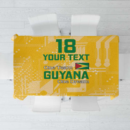 One Team One Game Guyana Football Custom Tablecloth Pride Of Guyana Green Version - African Pride
