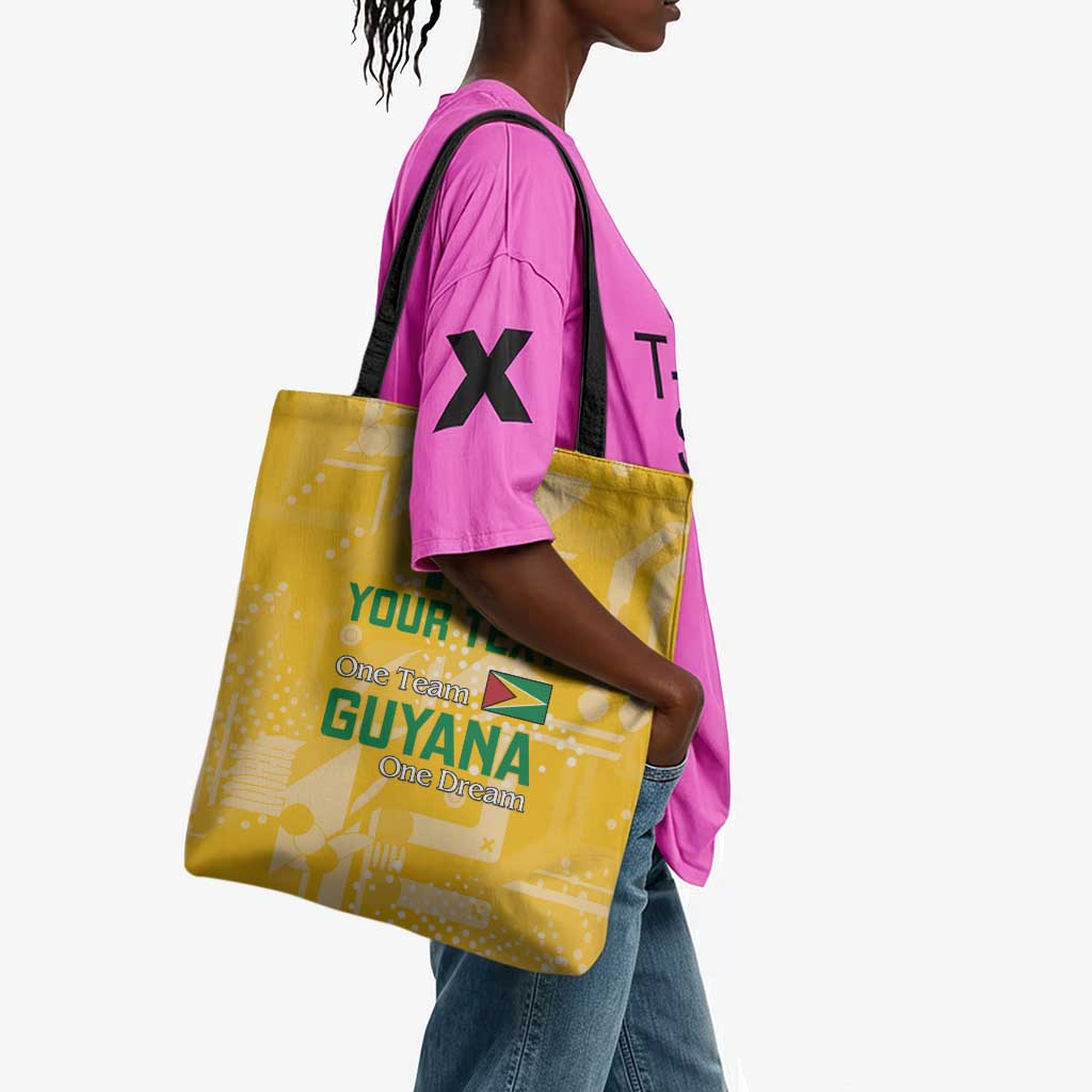 One Team One Game Guyana Football Custom Tote Bag Pride Of Guyana Yellow Version