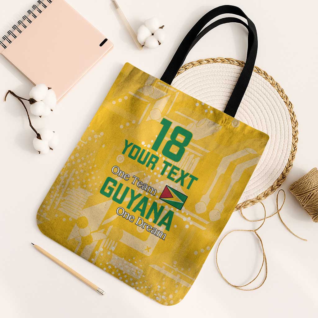 One Team One Game Guyana Football Custom Tote Bag Pride Of Guyana Yellow Version