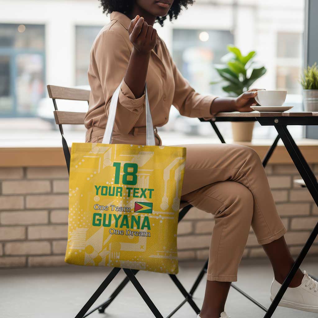 One Team One Game Guyana Football Custom Tote Bag Pride Of Guyana Yellow Version
