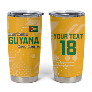 One Team One Game Guyana Football Custom Tumbler Cup Pride Of Guyana Green Version - African Pride