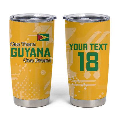 One Team One Game Guyana Football Custom Tumbler Cup Pride Of Guyana Green Version - African Pride
