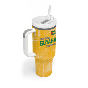 One Team One Game Guyana Football Custom Tumbler With Handle Pride Of Guyana Green Version - African Pride