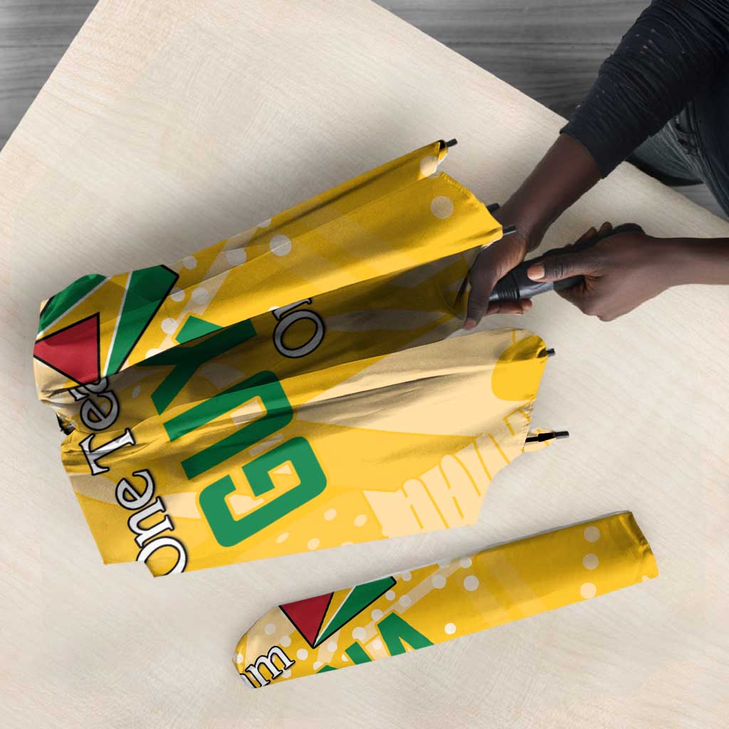 One Team One Game Guyana Football Custom Umbrella Pride Of Guyana Yellow Version