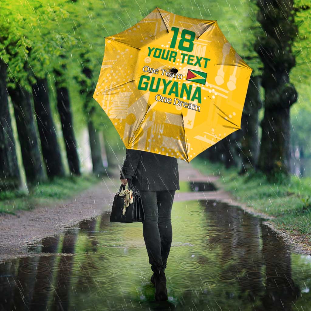 One Team One Game Guyana Football Custom Umbrella Pride Of Guyana Yellow Version