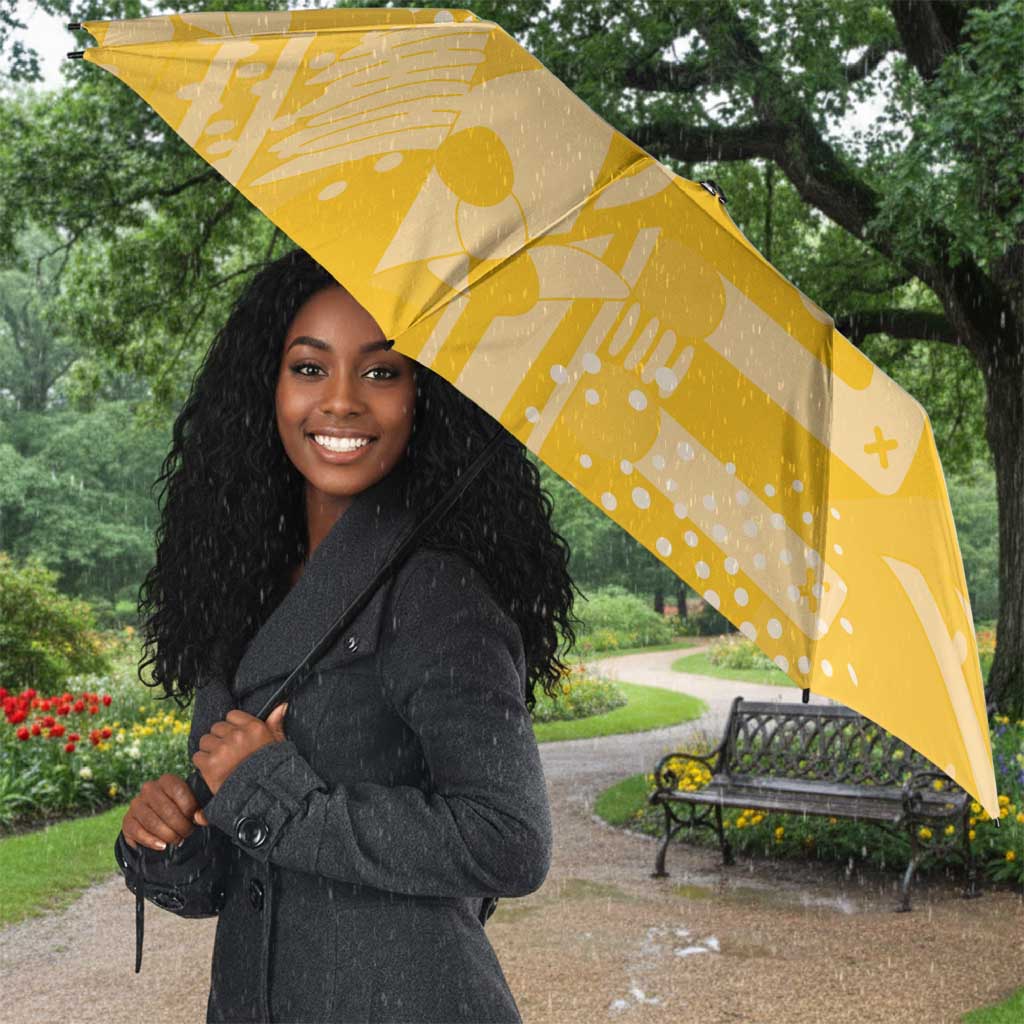One Team One Game Guyana Football Custom Umbrella Pride Of Guyana Yellow Version