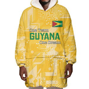 One Team One Game Guyana Football Custom Wearable Blanket Hoodie Pride Of Guyana Green Version - African Pride