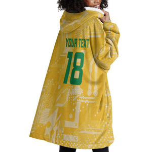One Team One Game Guyana Football Custom Wearable Blanket Hoodie Pride Of Guyana Green Version - African Pride