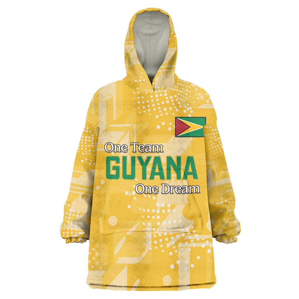 One Team One Game Guyana Football Custom Wearable Blanket Hoodie Pride Of Guyana Green Version - African Pride
