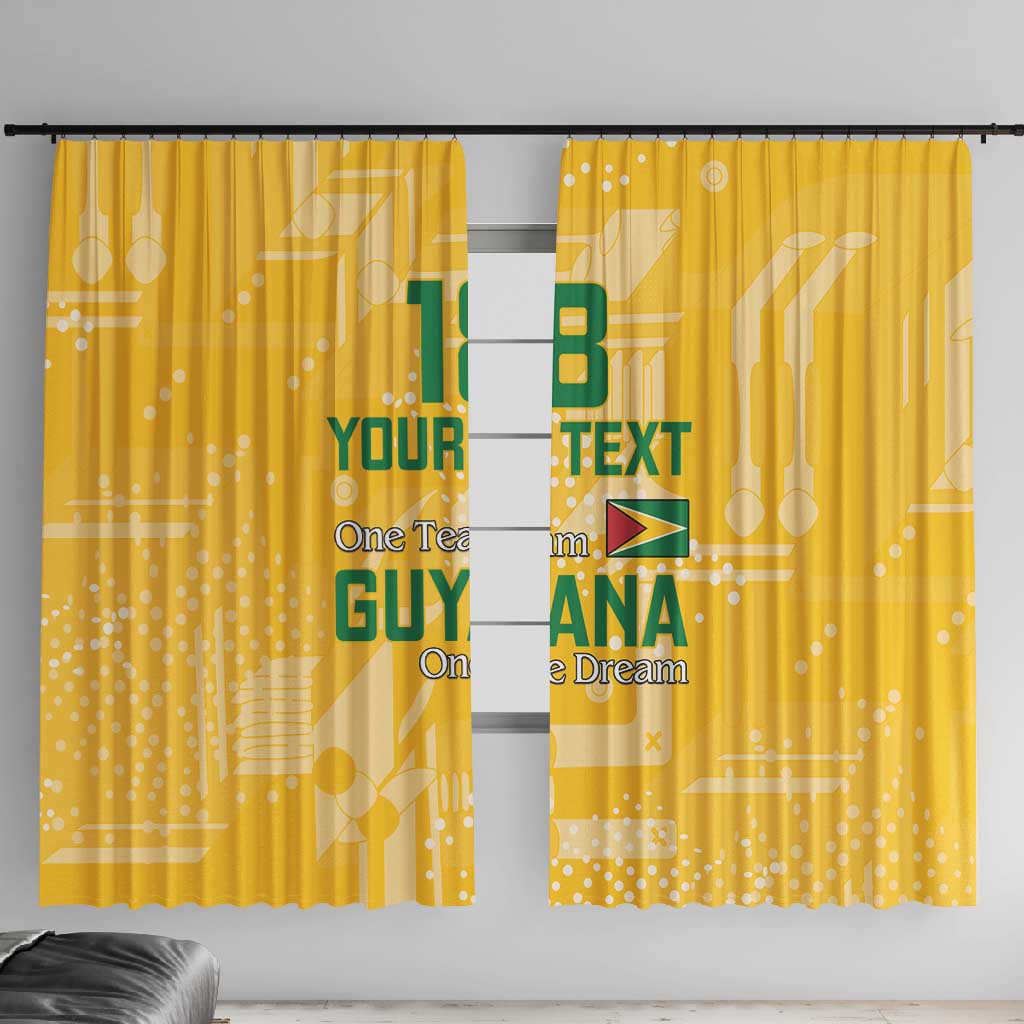 One Team One Game Guyana Football Custom Window Curtain Pride Of Guyana Green Version - African Pride