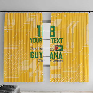 One Team One Game Guyana Football Custom Window Curtain Pride Of Guyana Green Version - African Pride