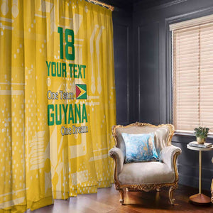 One Team One Game Guyana Football Custom Window Curtain Pride Of Guyana Green Version - African Pride