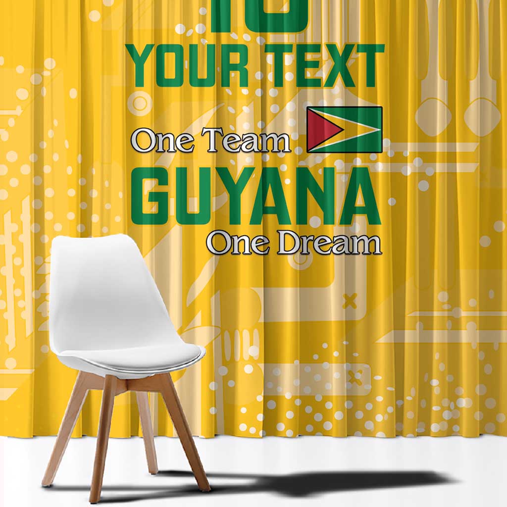 One Team One Game Guyana Football Custom Window Curtain Pride Of Guyana Green Version - African Pride