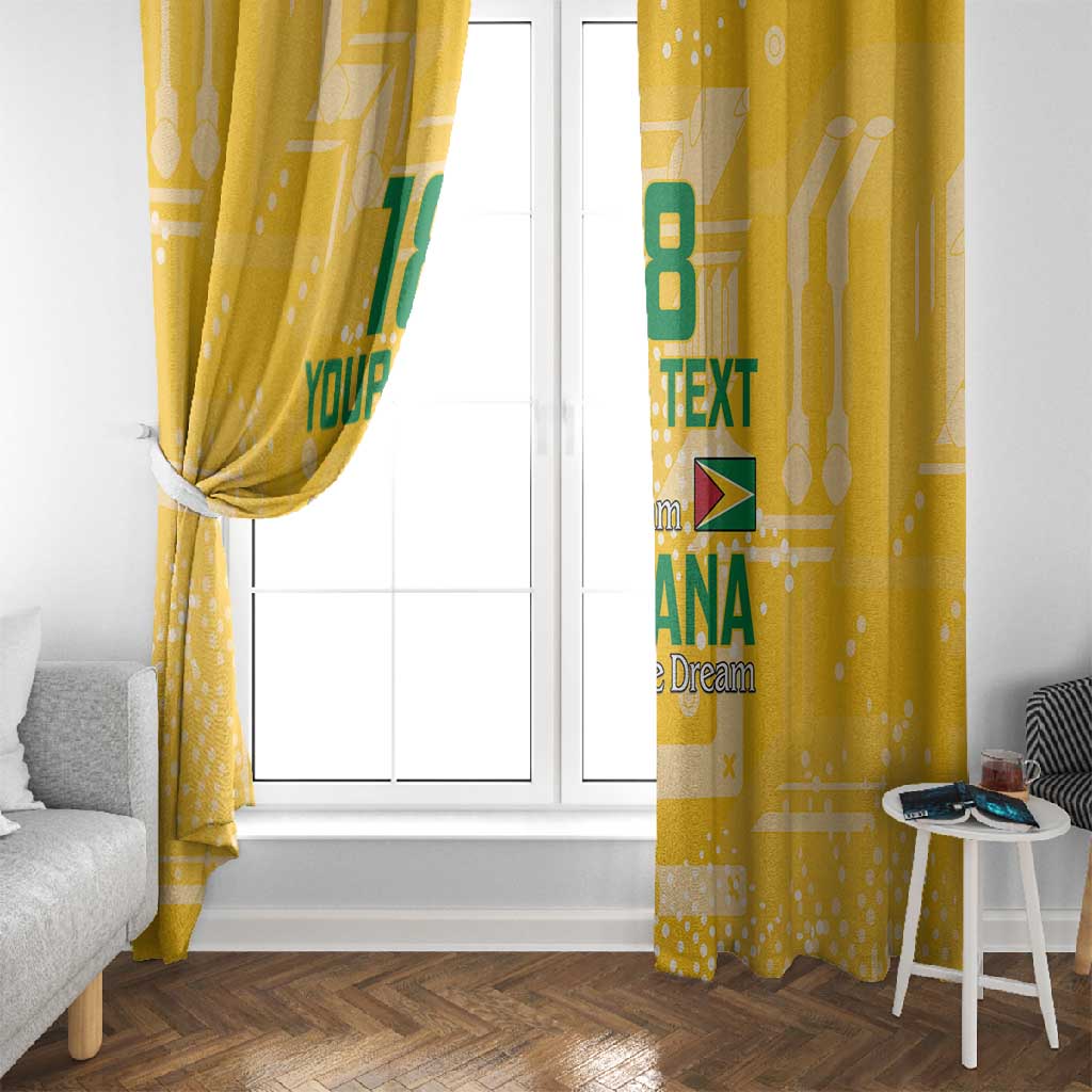 One Team One Game Guyana Football Custom Window Curtain Pride Of Guyana Green Version - African Pride