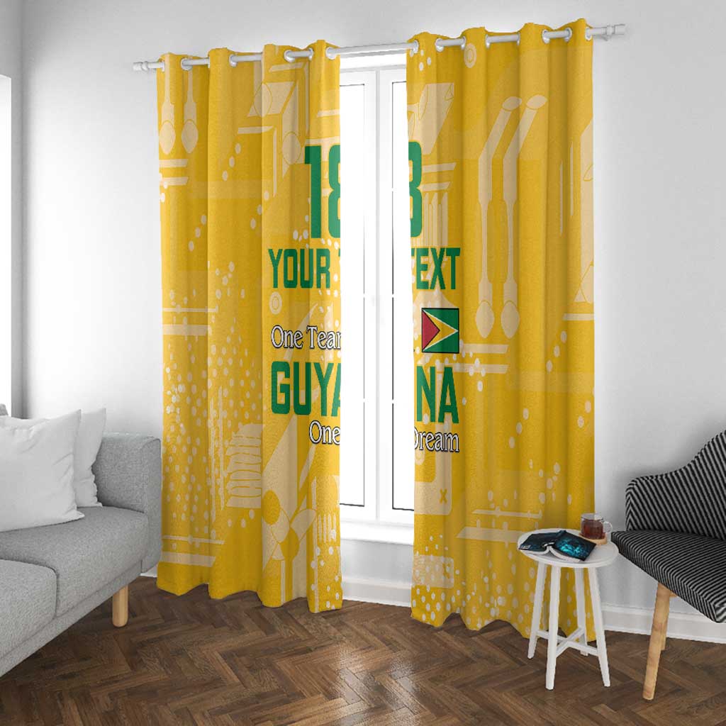 One Team One Game Guyana Football Custom Window Curtain Pride Of Guyana Green Version - African Pride