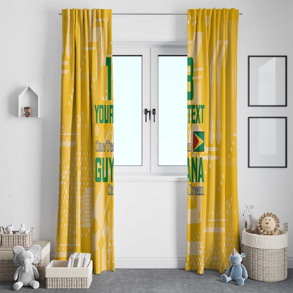 One Team One Game Guyana Football Custom Window Curtain Pride Of Guyana Green Version - African Pride