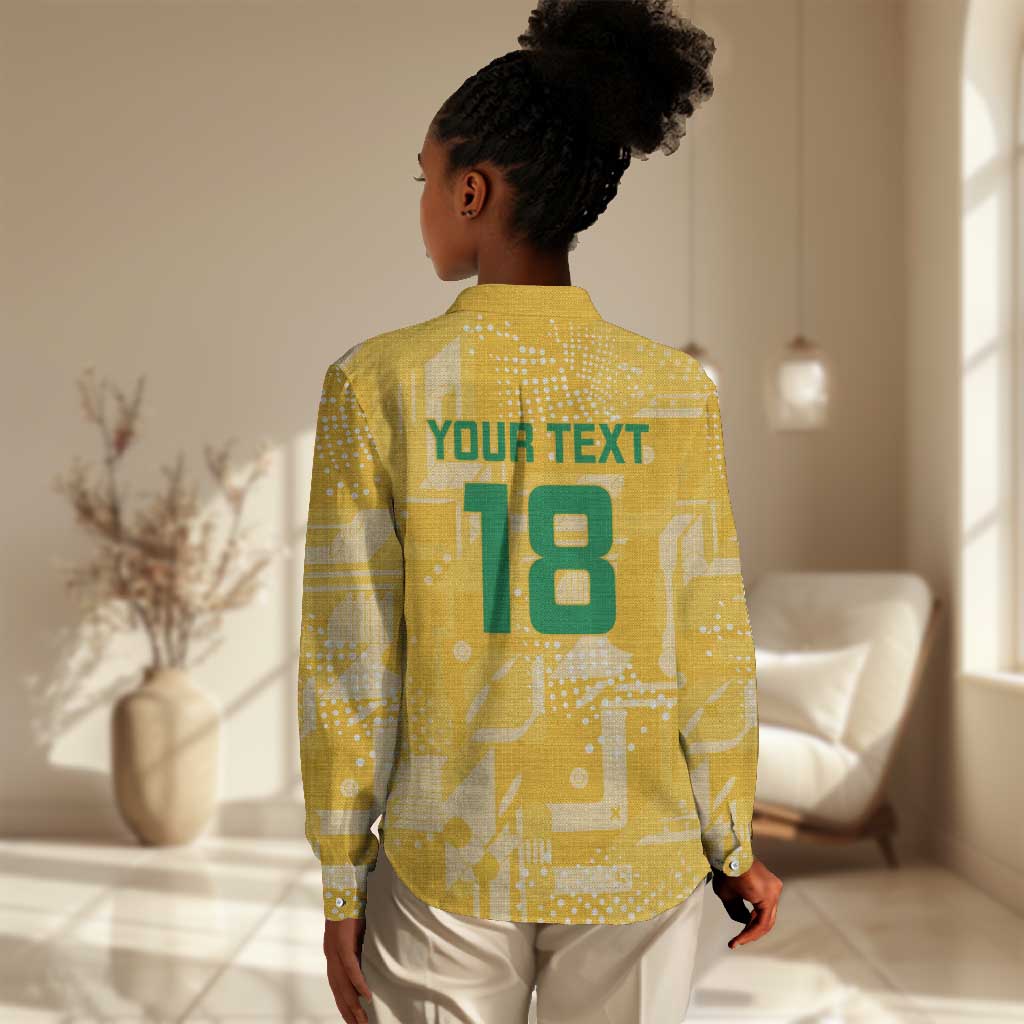 One Team One Game Guyana Football Custom Women Casual Shirt Pride Of Guyana Green Version - African Pride