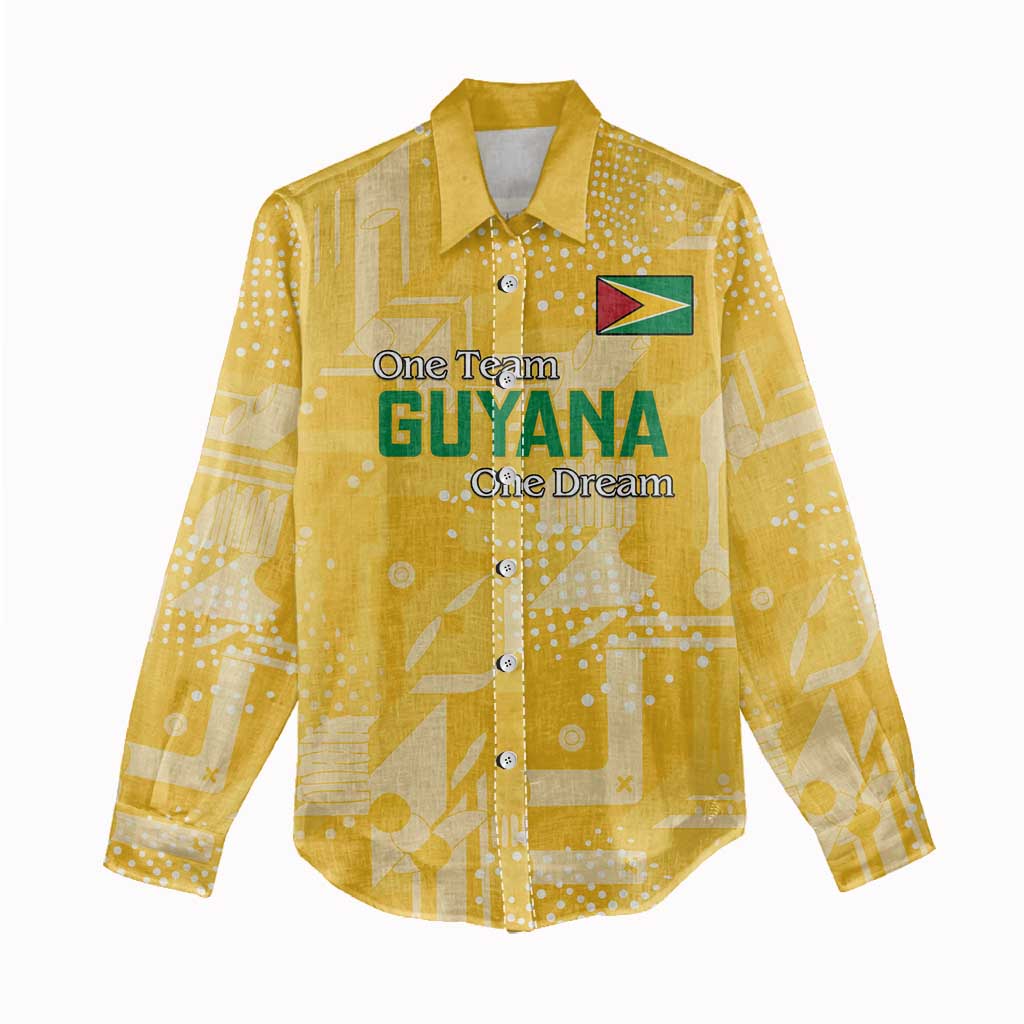 One Team One Game Guyana Football Custom Women Casual Shirt Pride Of Guyana Green Version - African Pride