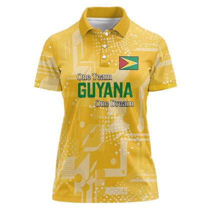 One Team One Game Guyana Football Custom Women Polo Shirt Pride Of Guyana Green Version - African Pride