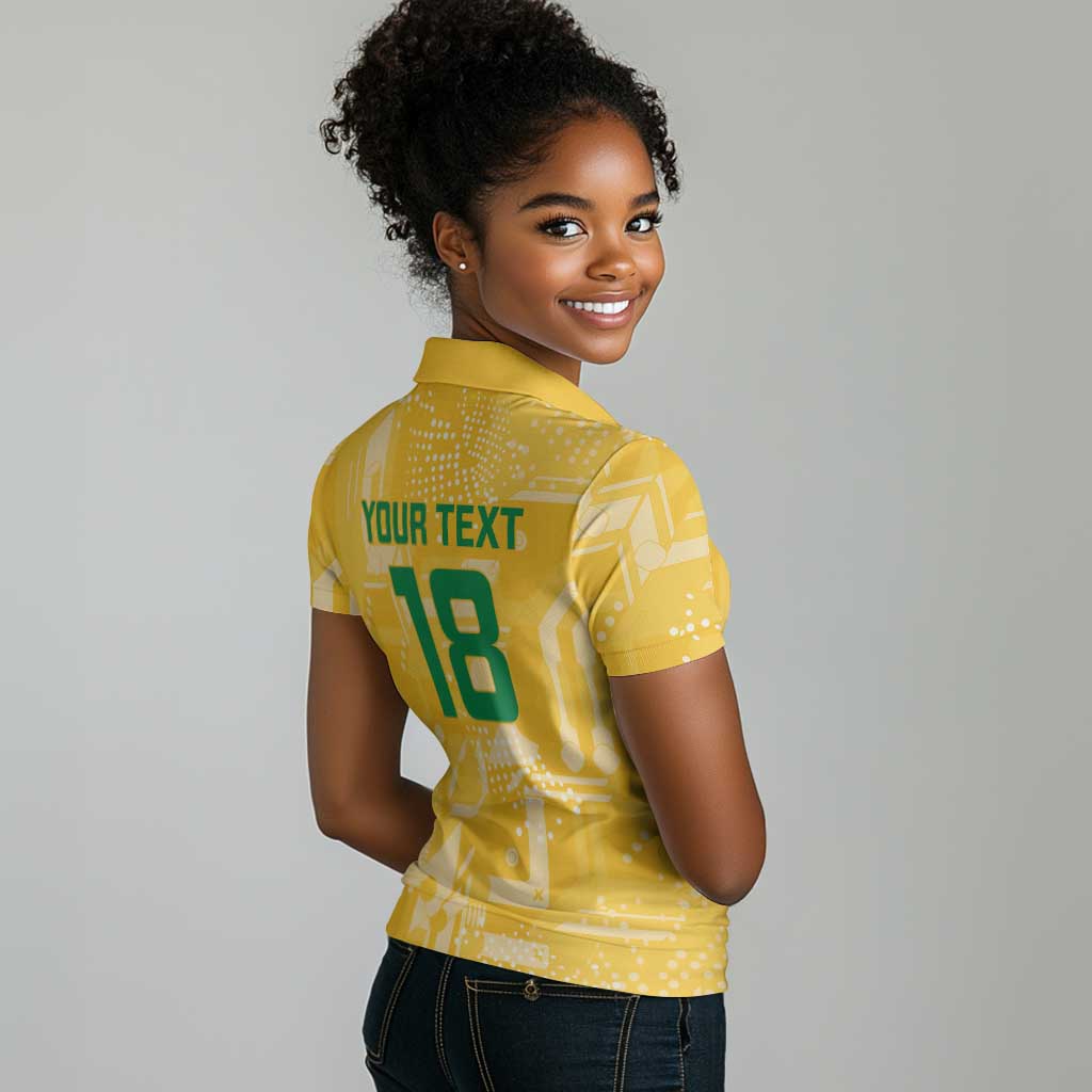 One Team One Game Guyana Football Custom Women Polo Shirt Pride Of Guyana Green Version - African Pride