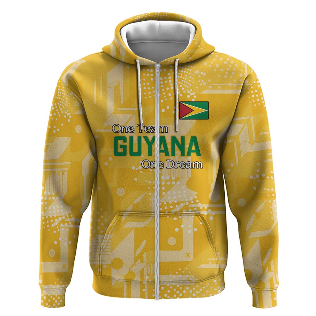 One Team One Game Guyana Football Custom Zip Hoodie Pride Of Guyana Green Version - African Pride
