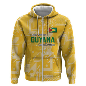 One Team One Game Guyana Football Custom Zip Hoodie Pride Of Guyana Green Version - African Pride