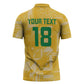 One Team One Game Guyana Football Custom Zipper Polo Shirt Pride Of Guyana Yellow Version
