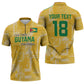 One Team One Game Guyana Football Custom Zipper Polo Shirt Pride Of Guyana Yellow Version