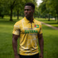 One Team One Game Guyana Football Custom Zipper Polo Shirt Pride Of Guyana Yellow Version