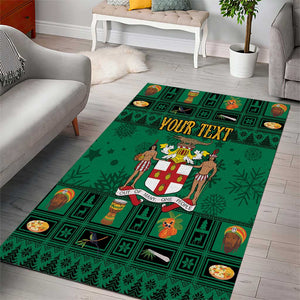 Personalized Afro-Jamaicans Merri Crissmuss Area Rug Coat Of Arms - Xmas
