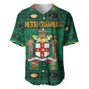 Personalized Afro-Jamaicans Merri Crissmuss Baseball Jersey Coat Of Arms - Xmas