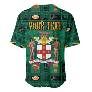 Personalized Afro-Jamaicans Merri Crissmuss Baseball Jersey Coat Of Arms - Xmas