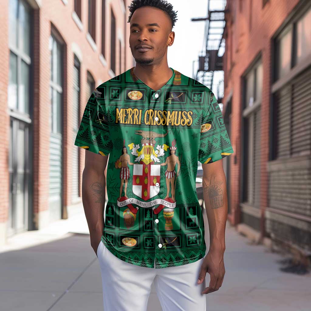 Personalized Afro-Jamaicans Merri Crissmuss Baseball Jersey Coat Of Arms - Xmas