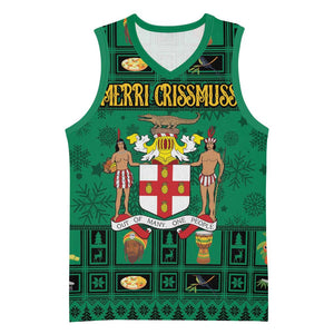 Personalized Afro-Jamaicans Merri Crissmuss Basketball Jersey Coat Of Arms - Xmas - African Pride