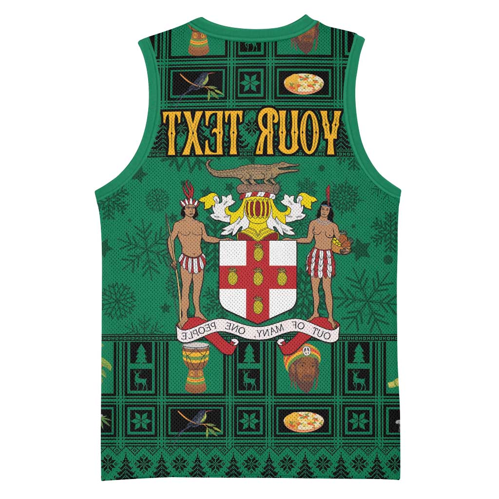 Personalized Afro-Jamaicans Merri Crissmuss Basketball Jersey Coat Of Arms - Xmas - African Pride