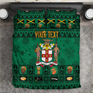 Personalized Afro-Jamaicans Merri Crissmuss Bedding Set Coat Of Arms - Xmas