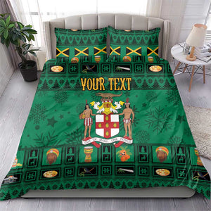 Personalized Afro-Jamaicans Merri Crissmuss Bedding Set Coat Of Arms - Xmas