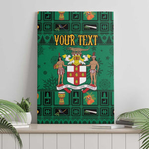 Personalized Afro-Jamaicans Merri Crissmuss Canvas Wall Art Coat Of Arms - Xmas