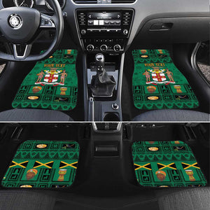 Personalized Afro-Jamaicans Merri Crissmuss Car Mats Coat Of Arms - Xmas