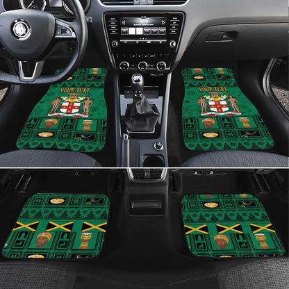 Personalized Afro-Jamaicans Merri Crissmuss Car Mats Coat Of Arms - Xmas