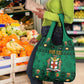 Personalized Afro-Jamaicans Merri Crissmuss Grocery Bag Coat Of Arms - Xmas