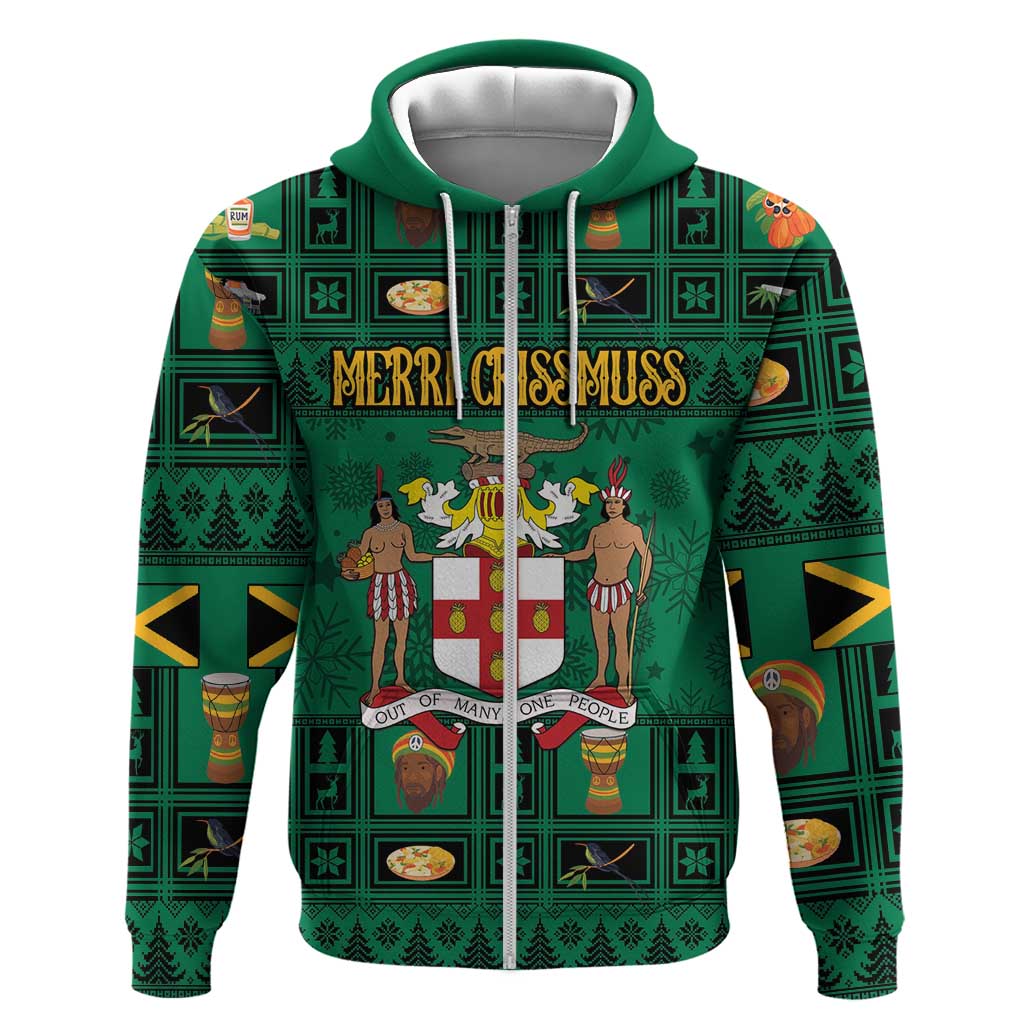 Personalized Afro-Jamaicans Merri Crissmuss Hoodie Coat Of Arms - Xmas
