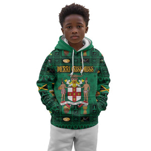 Personalized Afro-Jamaicans Merri Crissmuss Kid Hoodie Coat Of Arms - Xmas